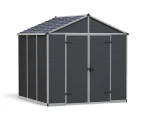 CANOPIA | Rubicon 2.4X2.4 Ultra Durable outdoor Storage Shed for garden Dark Grey