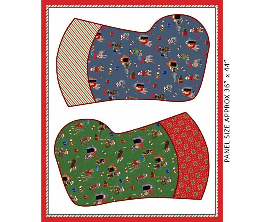 The Night Before Christmas Santas Helpers 30 Stocking Panel Cotton Fabric 1117F