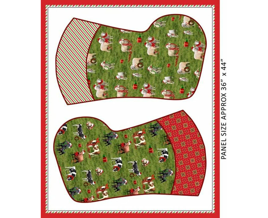 The Night Before Christmas Santas Helpers 30 Stocking Panel Cotton Fabric 1117E