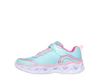 Skechers Girls' Heart Lights: Retro Hearts Sneakers - Turquoise/Multi