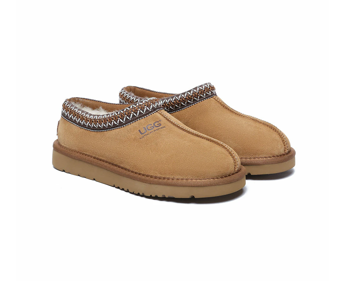 AUSTRALIAN SHEPHERD(R) UGG Sheepskin Wool Ankle Tazzy Slippers Hippie - Chestnut