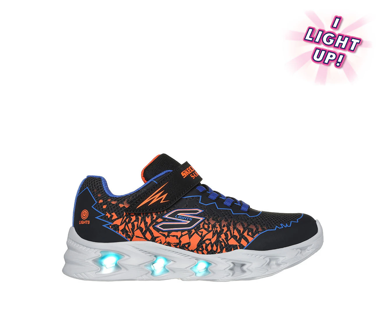 Skechers Boys' S-Lights: Vortex 2.0 Zorento Sneakers - Black/Blue/Orange