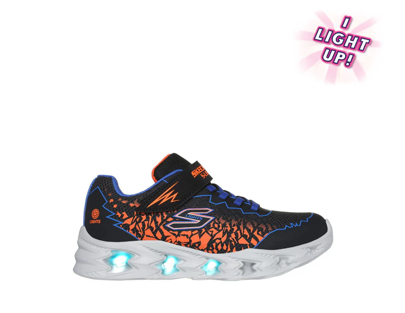 Skechers Boys' S-Lights: Vortex 2.0 Zorento Sneakers - Black/Blue/Orange