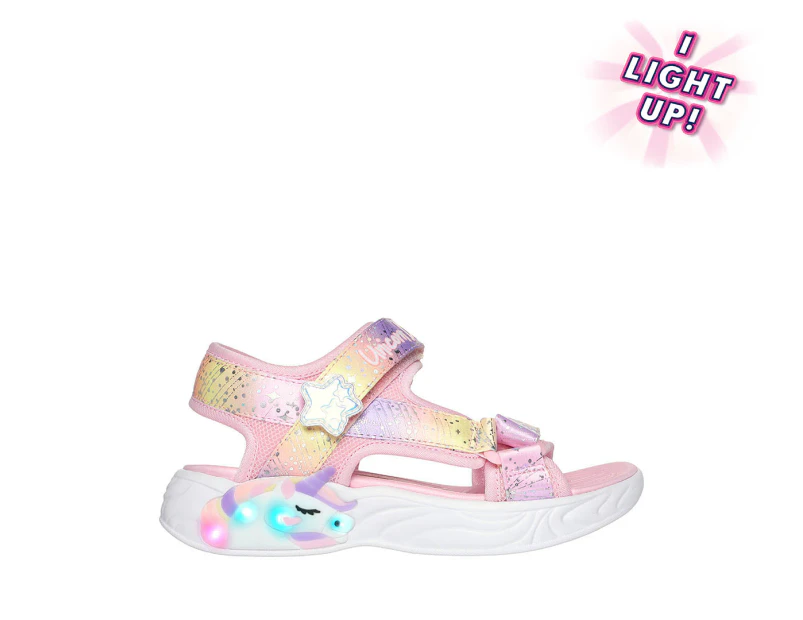 Skechers Girls' Unicorn Dreams: Majestic Bliss Sandals - Light Pink/Multi