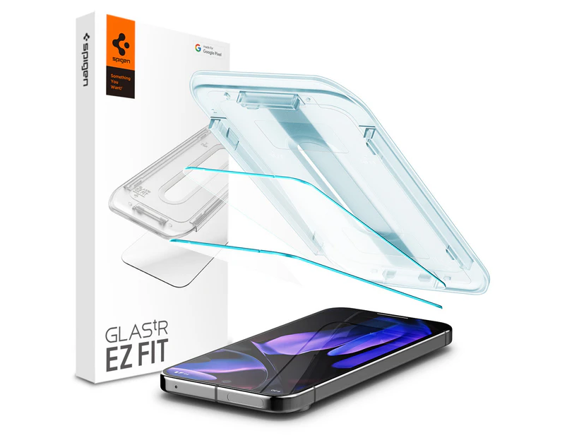 SPIGEN Google Pixel 9 Pro XL Screen Protector, Genuine EZ Fit Tempered Glass Cover 2 PCS for Google - Clear