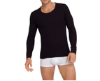 3 x Mens Holeproof Aircel Thermal Waffle Knit Long Sleeve Black Tee