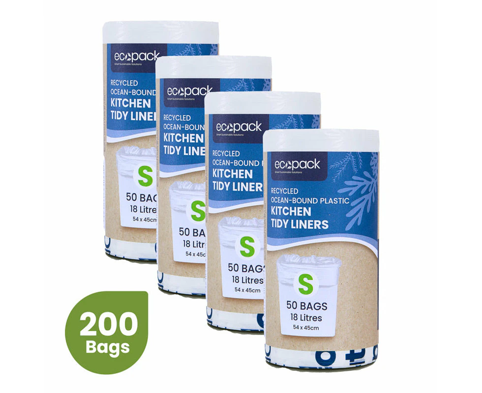 Ecopack 18L Recycled Plastic Bags Small Bundle (4 Rolls/200 Bags)