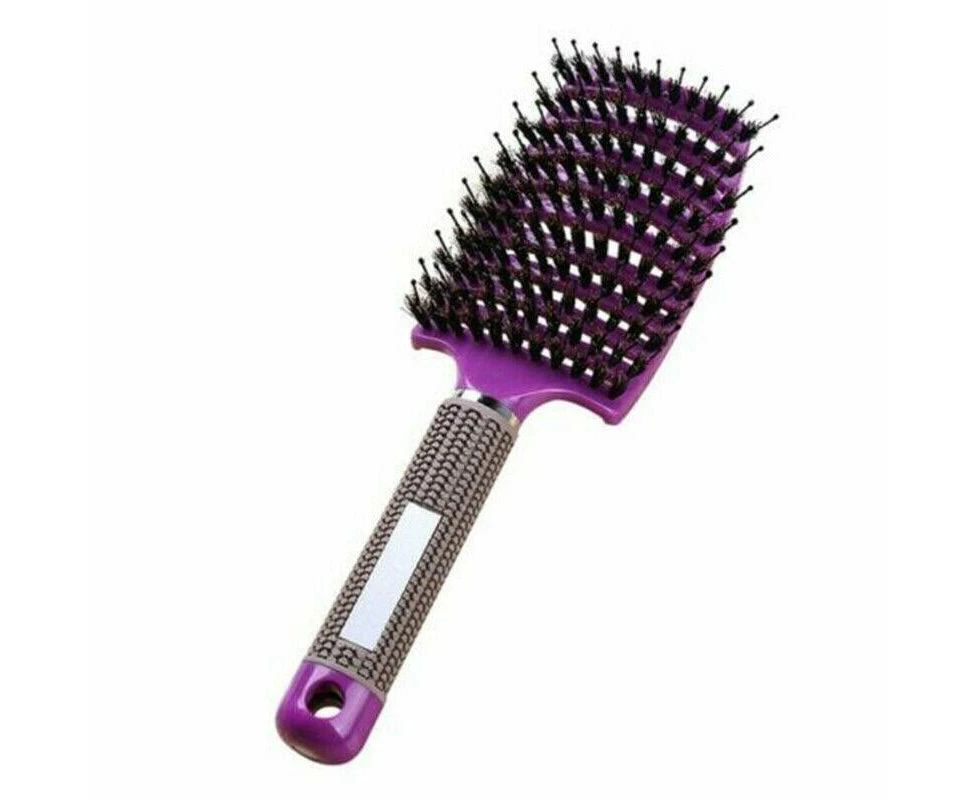 Ergonomic Non-slip Scalp Massager Detangling Hair Comb Brush - Purple