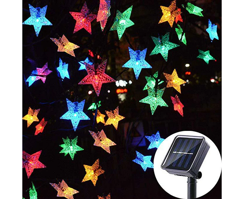 Solar Star String Lights, 9.5m 50LED , for Garden Patio Landscape Christmas Tree Decoration-Multi Colours