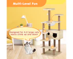 Advwin 153cm Tall Cat Tree for Indoor Cats, Sisal Scratching Posts, Cat Condos & Toys - Interactive Playground Tower