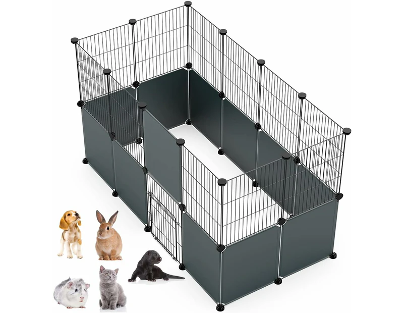 DIY Small Animal Playpen for Dogs, Rabbits, Guinea Pigs, and More - 12 Metal + 12 Plastic Panels