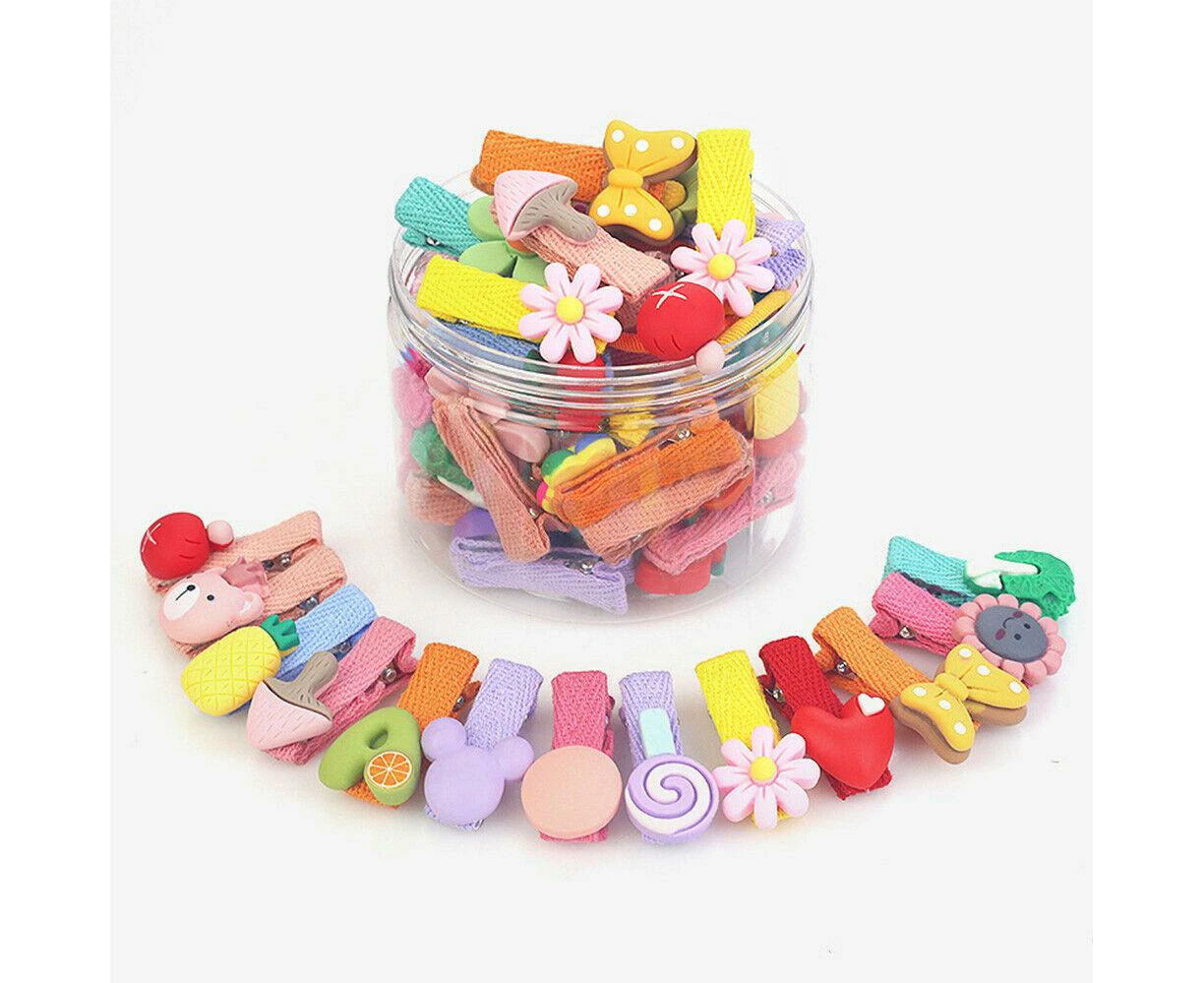 Multi-coloured Baby Hair Clips Pins Eco-friendly - 26pcs - Heart