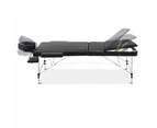 Portable 3 Fold Aluminum Massage Table - Black