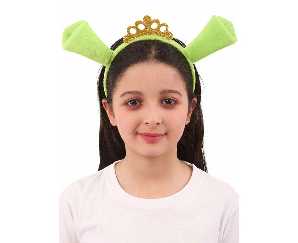 Girls Ogre Princess Green Costume Ears With Tiara