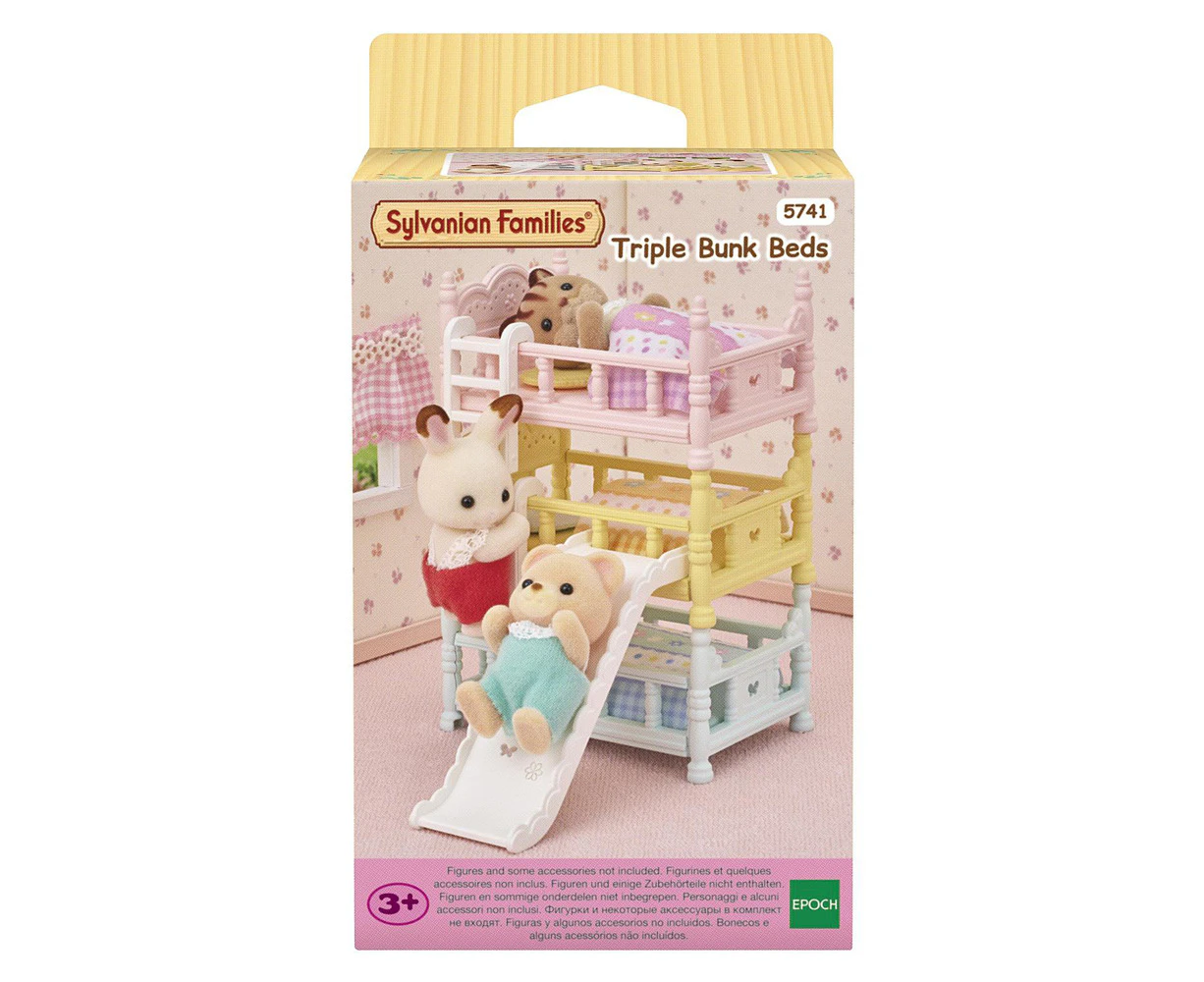 10pc Sylvanian Families Triple Bunk Beds Dollhouse Accessory Kids Play Toy 3+