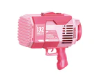 Rechargeable Kids Bubble Machine Gun - 132 Holes (Pink)