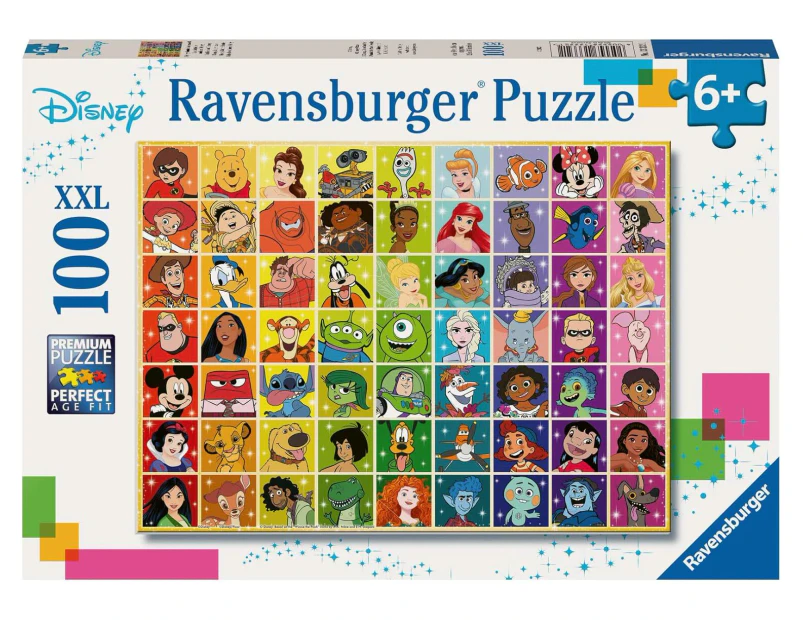 100pc Ravensburger Disney Multi Character Jigsaw Puzzle Game 49x36cm Kids 6y+