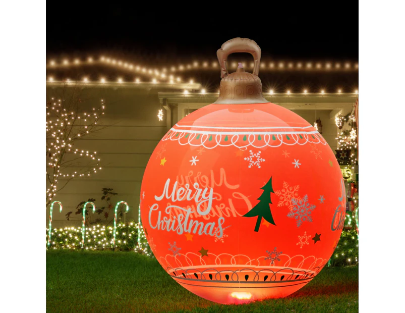 Jingle Jollys Christmas Inflatable Ball Led  60cm Decoration Giant Bauble Red