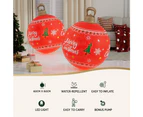 Jingle Jollys Christmas Inflatable Ball Led  60cm Decoration Giant Bauble Red