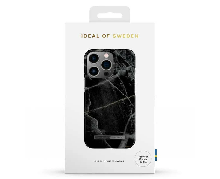 Ideal of Sweden Black Thunder Marble Case (Suits iPhone 14 Pro)