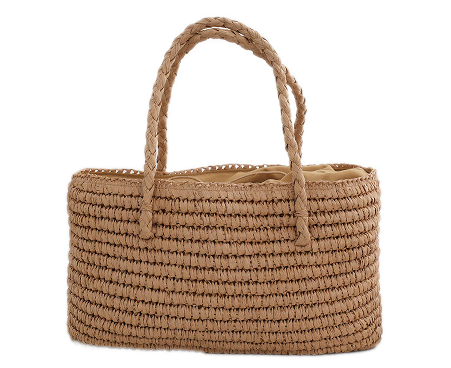 Women’s Straw Woven Tote, Large Beach Handmade Weaving Shoulder Bag, Straw Purse