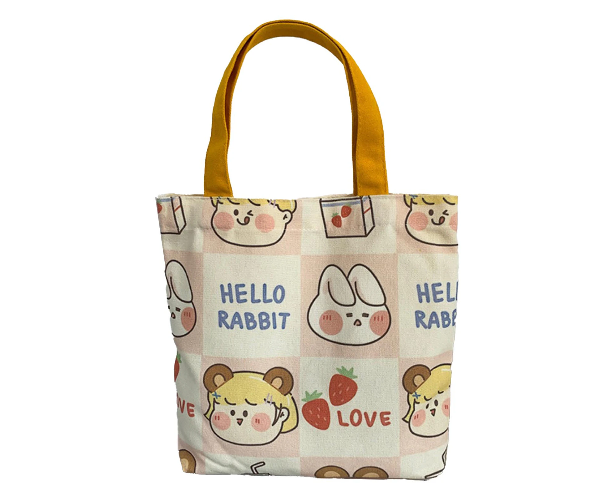 Women’s Canvas Bag, Cute Cartoon Pattern, Reusable Soft, Large Capacity Shopping Cloth Bag, Type 2, Free Size