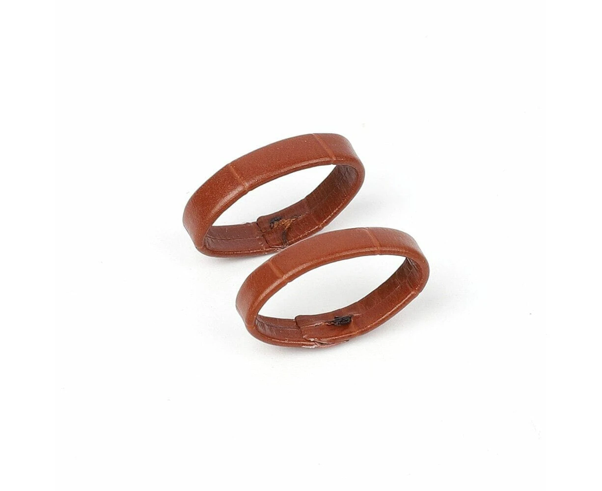 Pair of Leather Watch Strap Band Keepers Loops Compatible with the Garmin Vivomove Trend - Brown