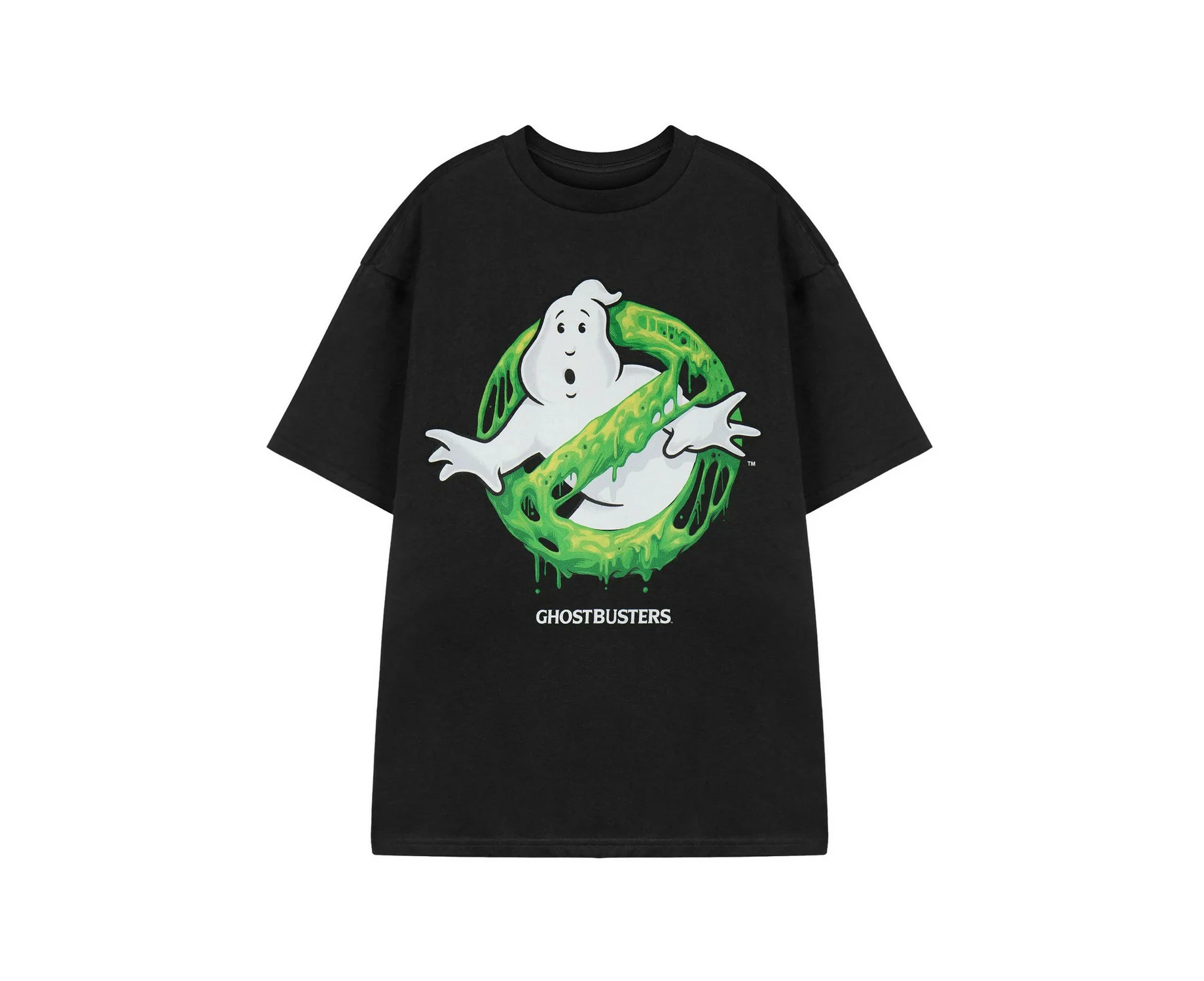 Ghostbusters Unisex Adult Slime Logo Short-Sleeved T-Shirt (Black) - NS8488