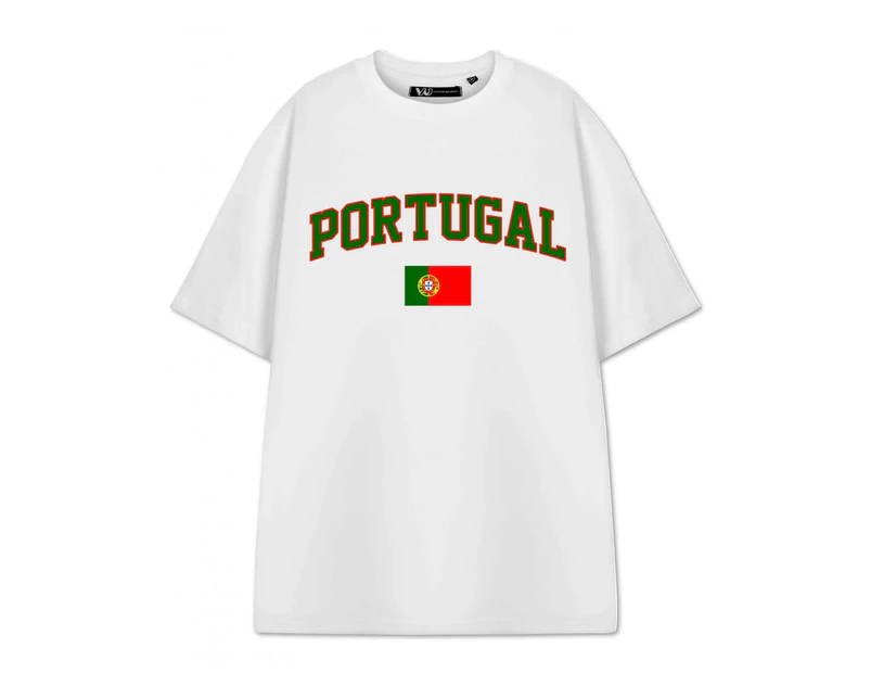 Show Me The Merch Unisex Adult Portugal Short-Sleeved T-Shirt (White) - NS8495