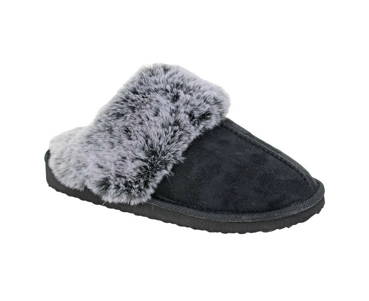 Sleepers Womens Jeanie Mule Slippers (Black) - DF2455