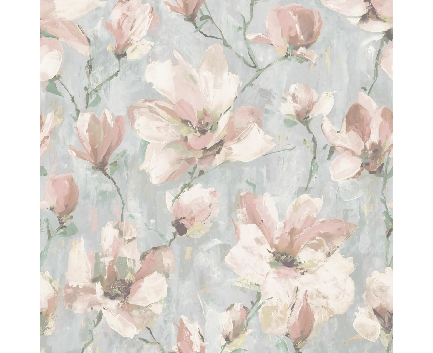 Grandeco Camilla Floral Vinyl Wallpaper (Grey/Blush Pink) - AG3564