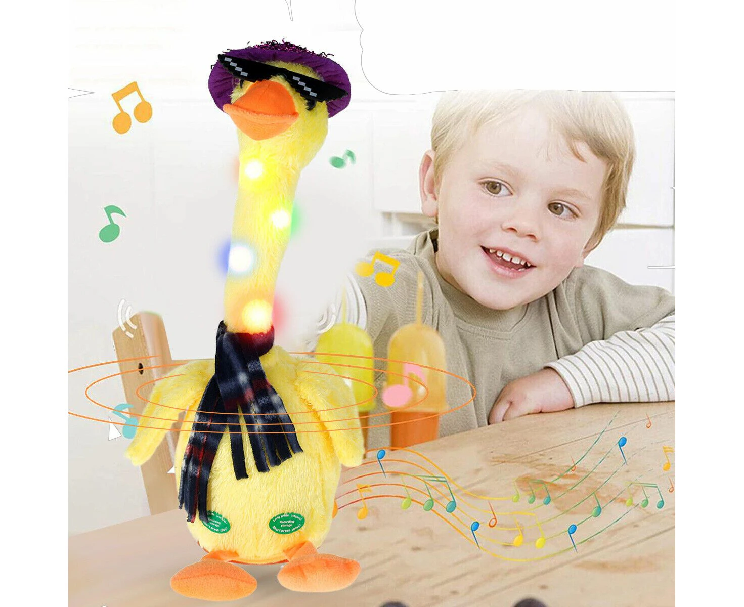 Kidst Dancing Cactus Repeat Talking, Dancing & Singing Plush Cactus - Dancing Duck Disco Dancer - Battery Version