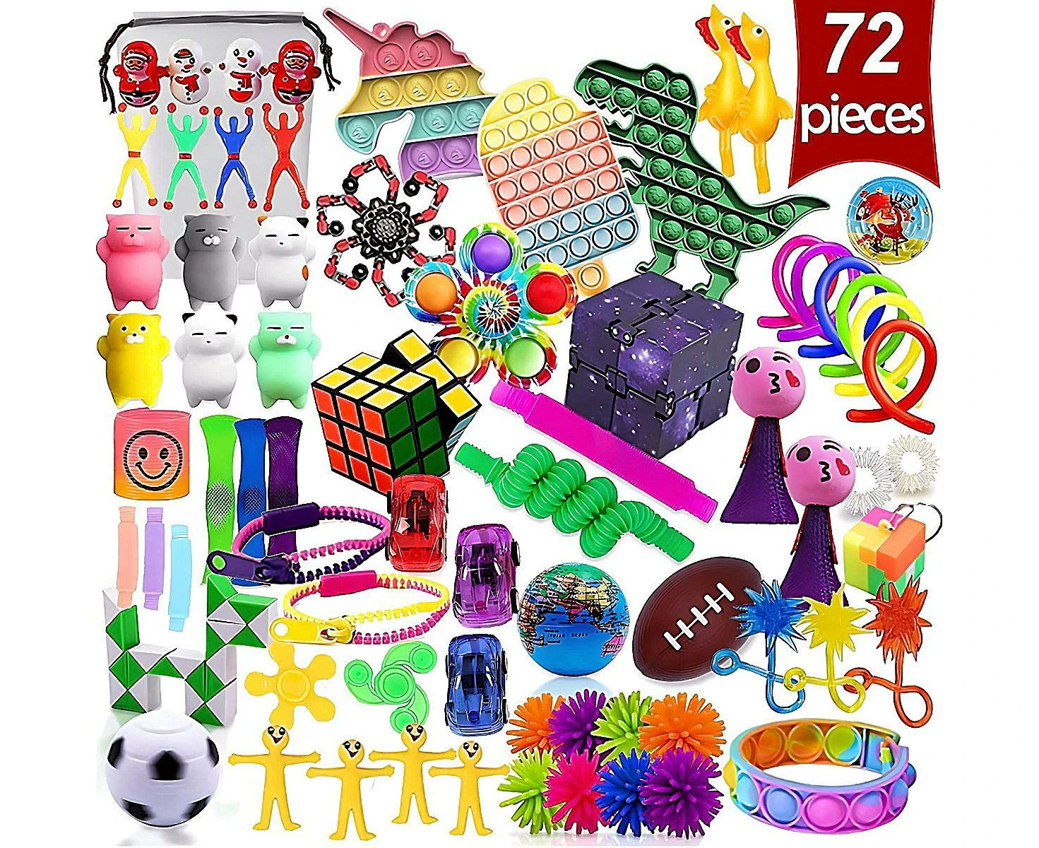 Kidst 72-Piece Fidget Sensory Toy Set - Stress Relief & Focus for All Ages