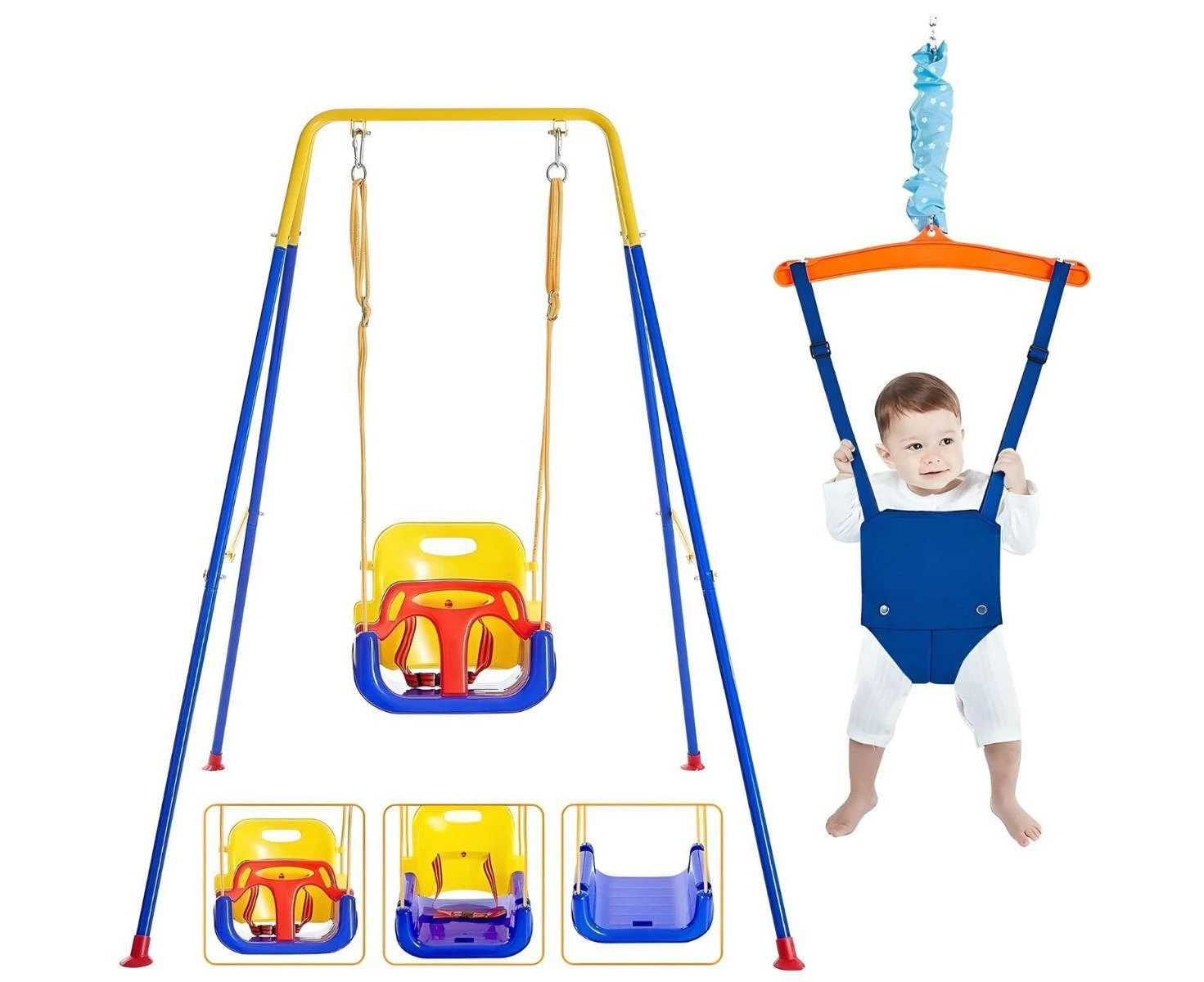 Toddly JoySwing Durable 2-in-1 Swing & Jolly Jumper Set for Toddlers