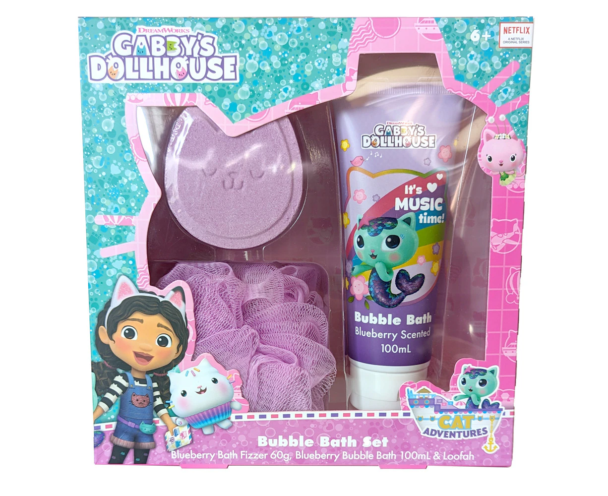 Gabbys Dollhouse Kid/Children Fizzer/Loofa Bubble Bath Self Care Set 6y+