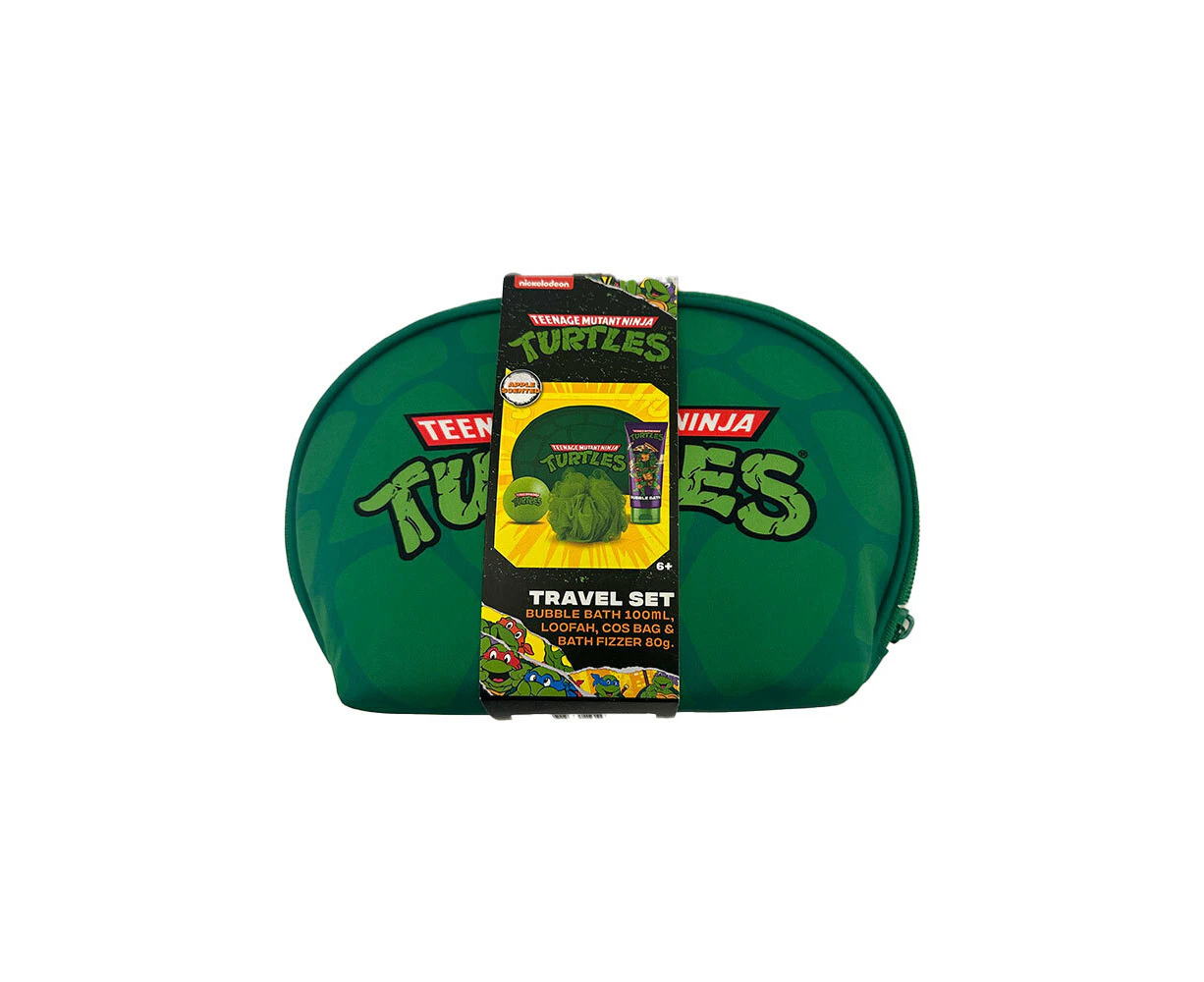 TMNT Bubble Bath/Fizzer & Loofah Kids/Children Bath Shower Set Travel Pack 6y+