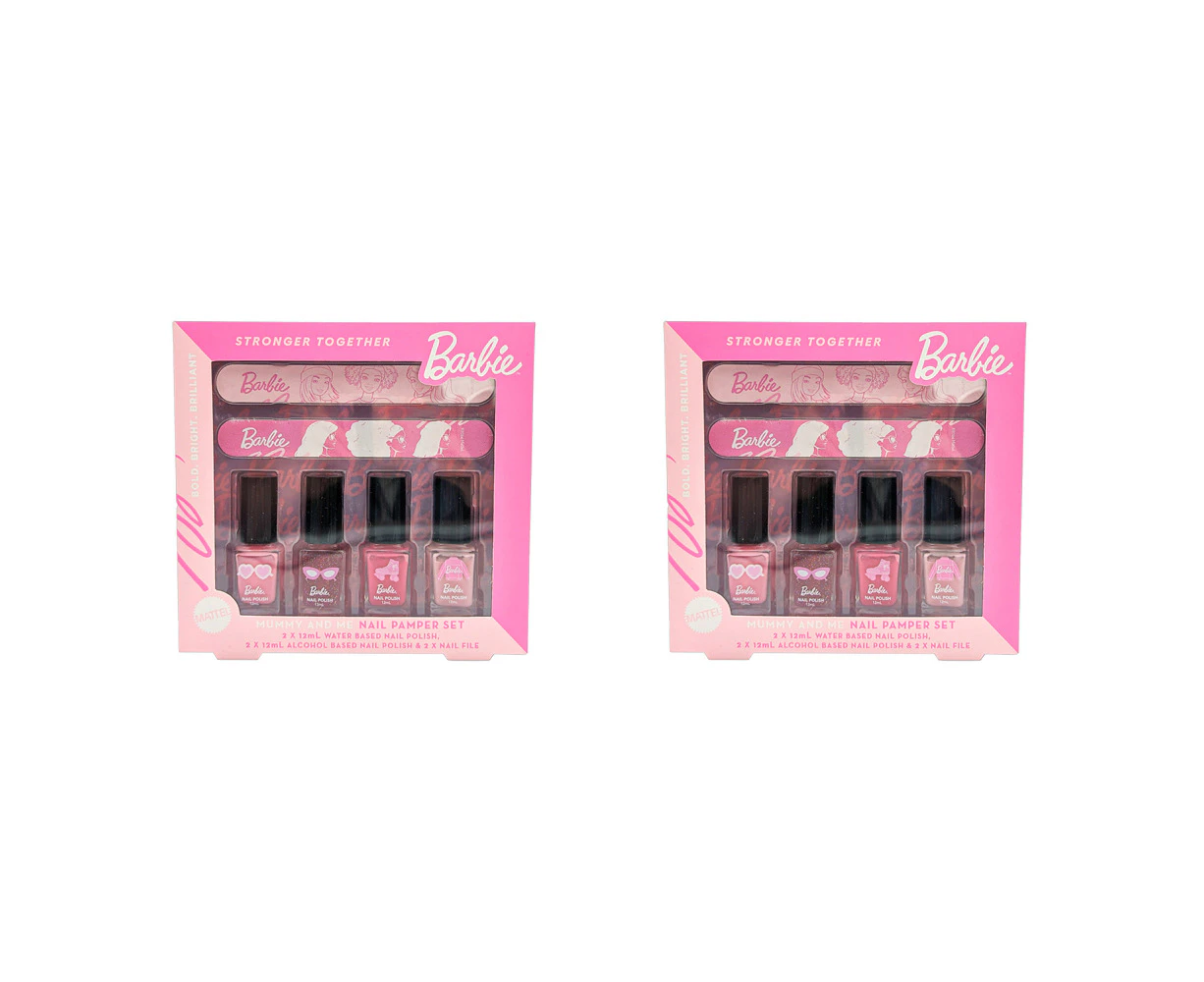 2x 6pc Barbie Mummy & Me Range Childrenss Nail Polish/File Pamper Care Set 6y+