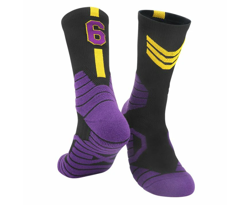 Adult Los Angeles Lakers Lebron James Basketball Socks - Black