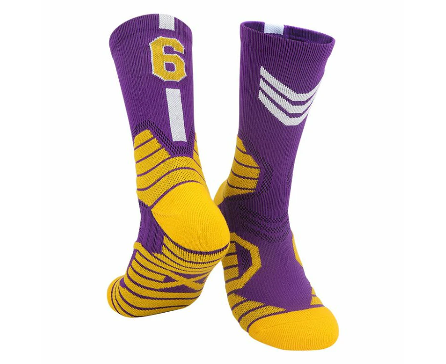 Adult Los Angeles Lakers Lebron James Basketball Socks - Purple