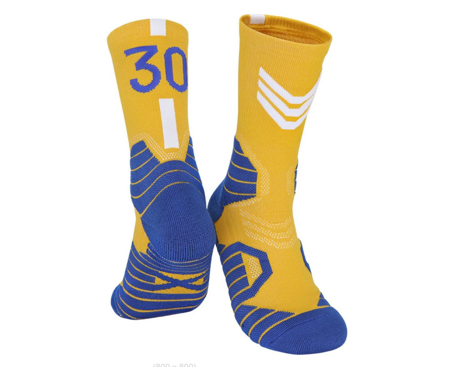 Adult Golden State Warriors Steph Curry Basketball Socks - Yellow