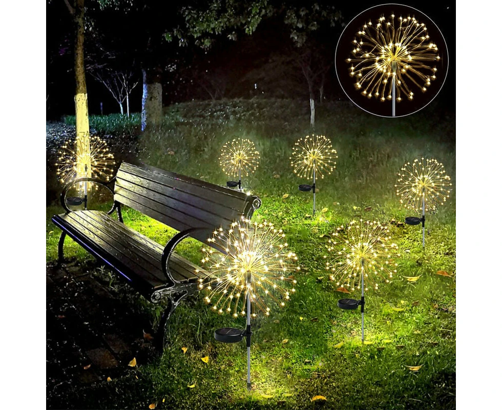 Set of 2 Outdoor Solar Dandelion Lights, LED Solar Dandelion Plug Lights, Solar Dandelion Lights, Outdoor Solar Lights, Solar Garden Lights