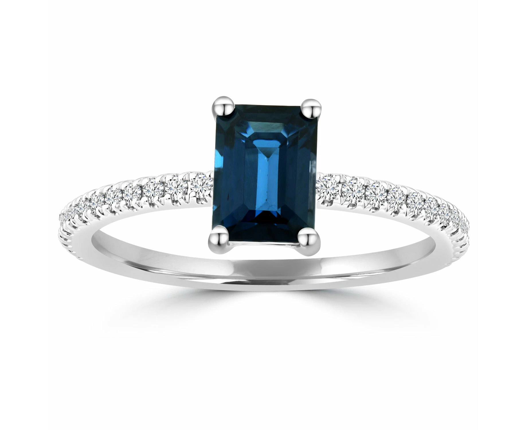 0.16ct HI I1 Diamond and London Blue Topaz Ring in 9K White Gold