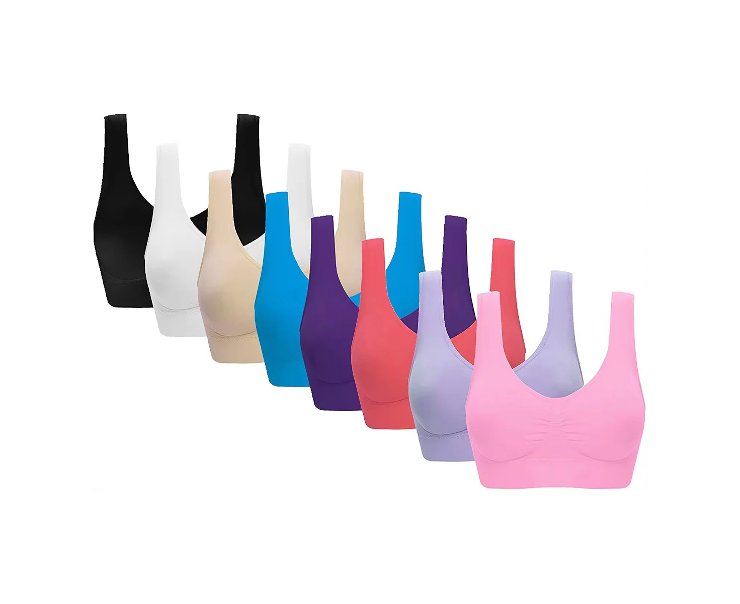 Women's seamless comfort sports bra with removable pads