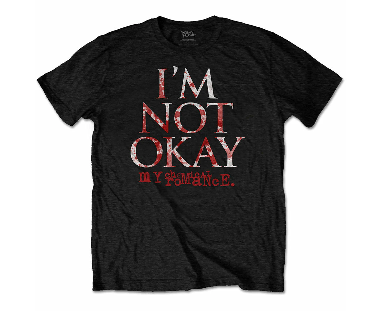 My Chemical Romance T Shirt Im Not Okay Band Logo  Official Mens - Black