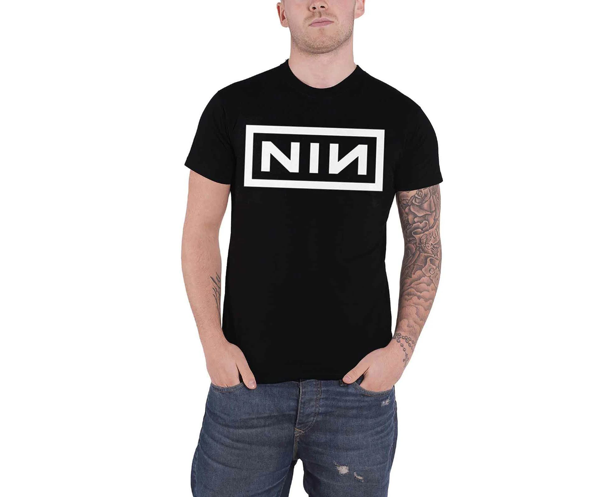 Nine Inch Nails T Shirt Classic  Nin Band Logo  Official Mens - Black