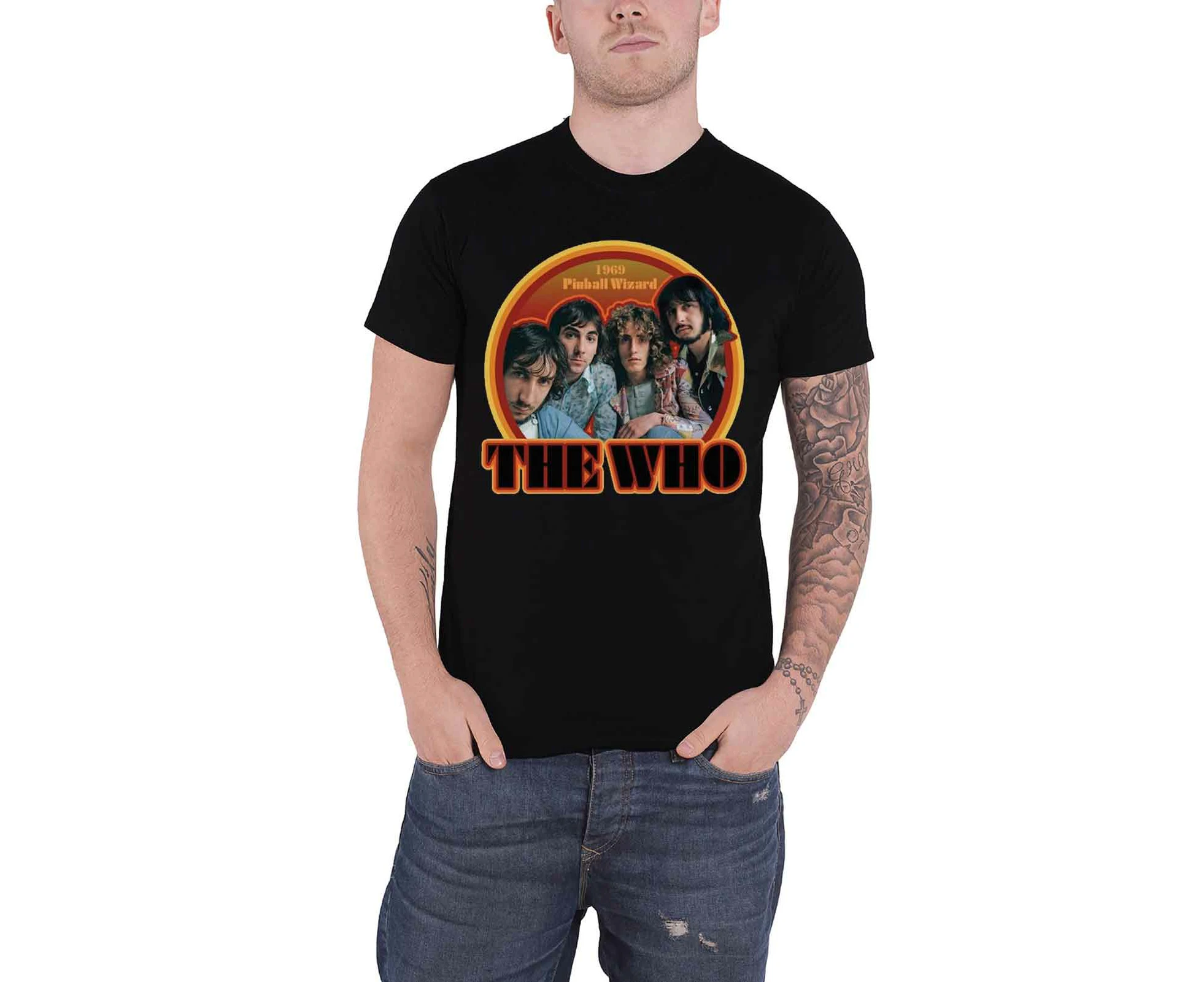 The Who T Shirt Pinball Wizard 1969 Band Logo  Official Mens