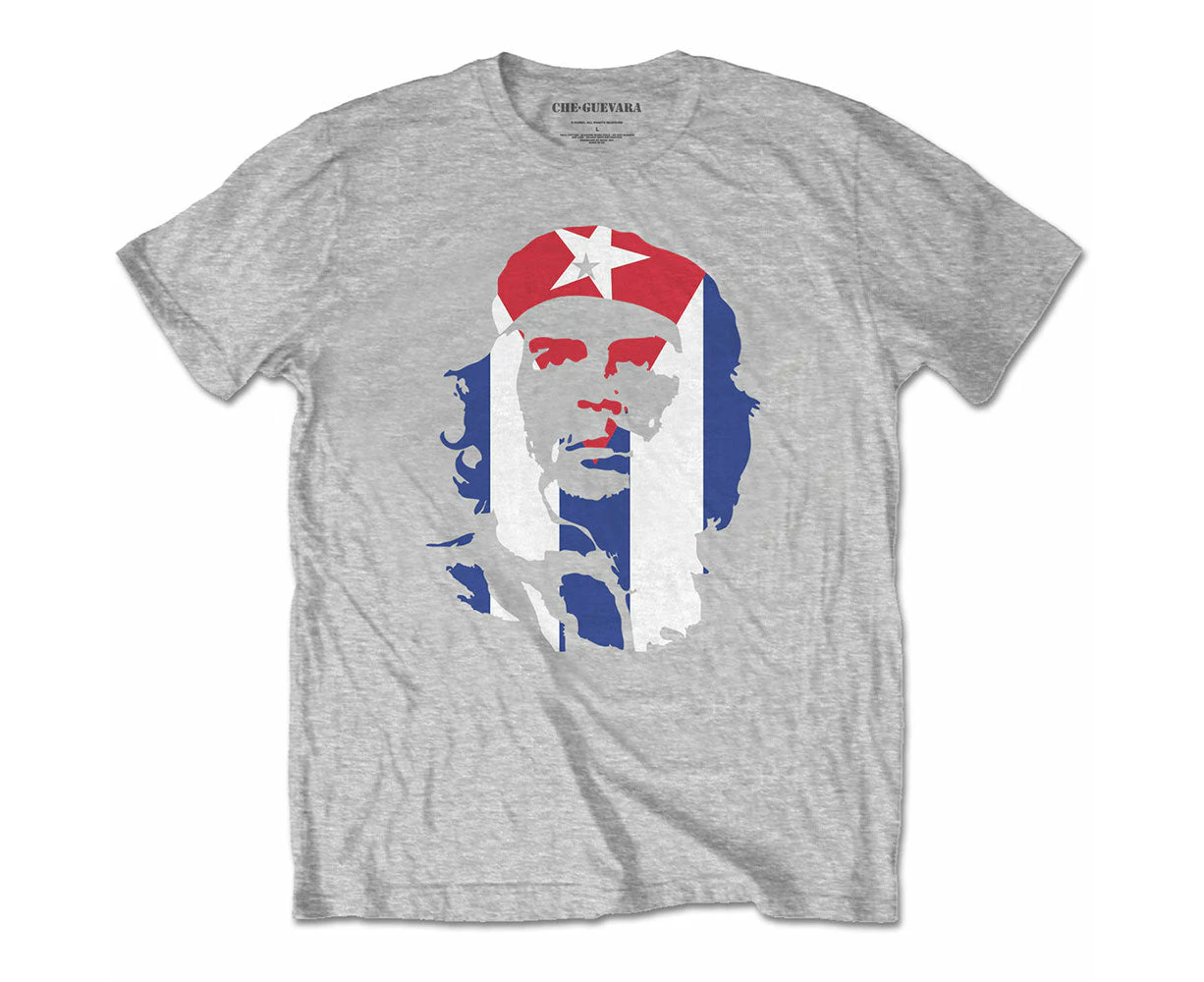 Che Guevara T Shirt Star And Stripes Cuban Revolution  Official Mens - Grey