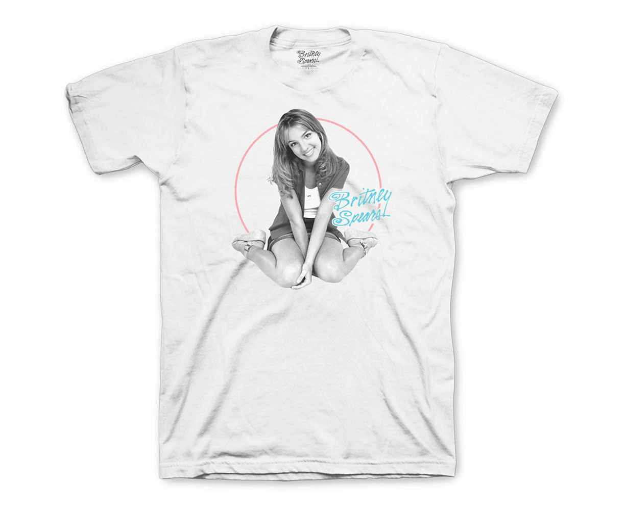 Britney Spears T Shirt Circle Logo Baby One More Time Official Mens - White