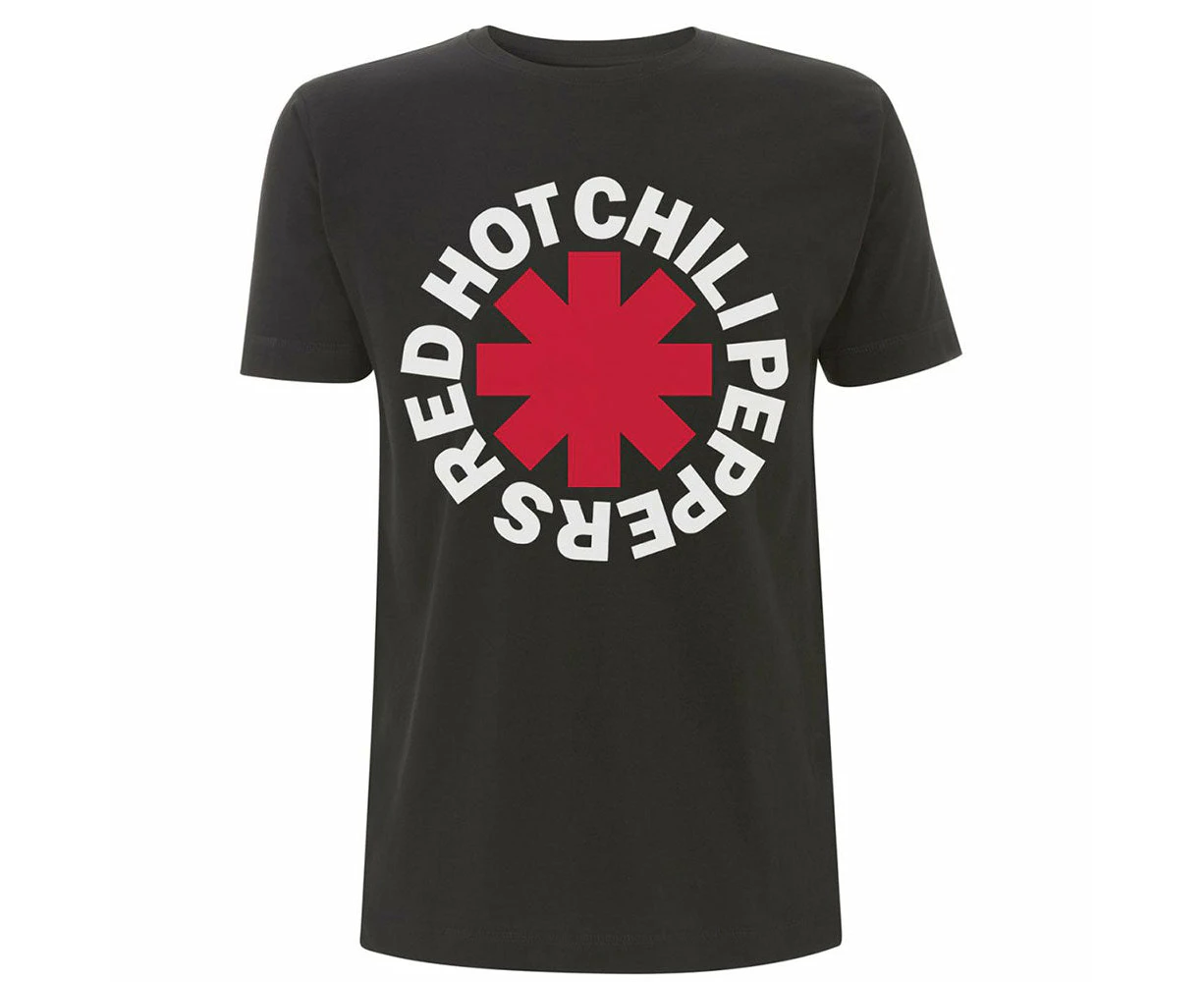 Red Hot Chili Peppers Red Asterisk Black Crew Neck T-Shirt