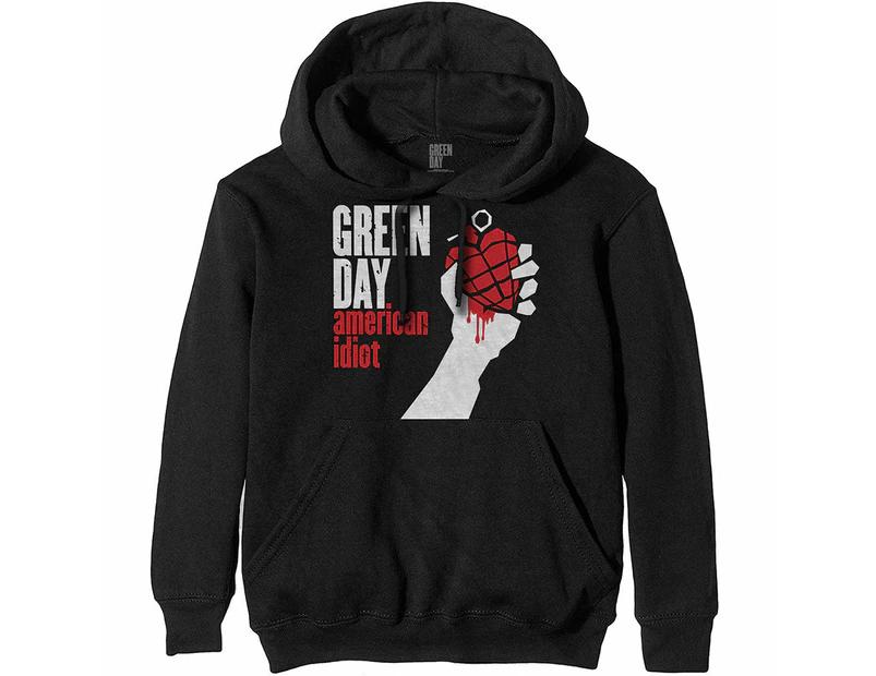 Day Hoodie American Idiot Band Logo  Official Mens  Pullover - Black